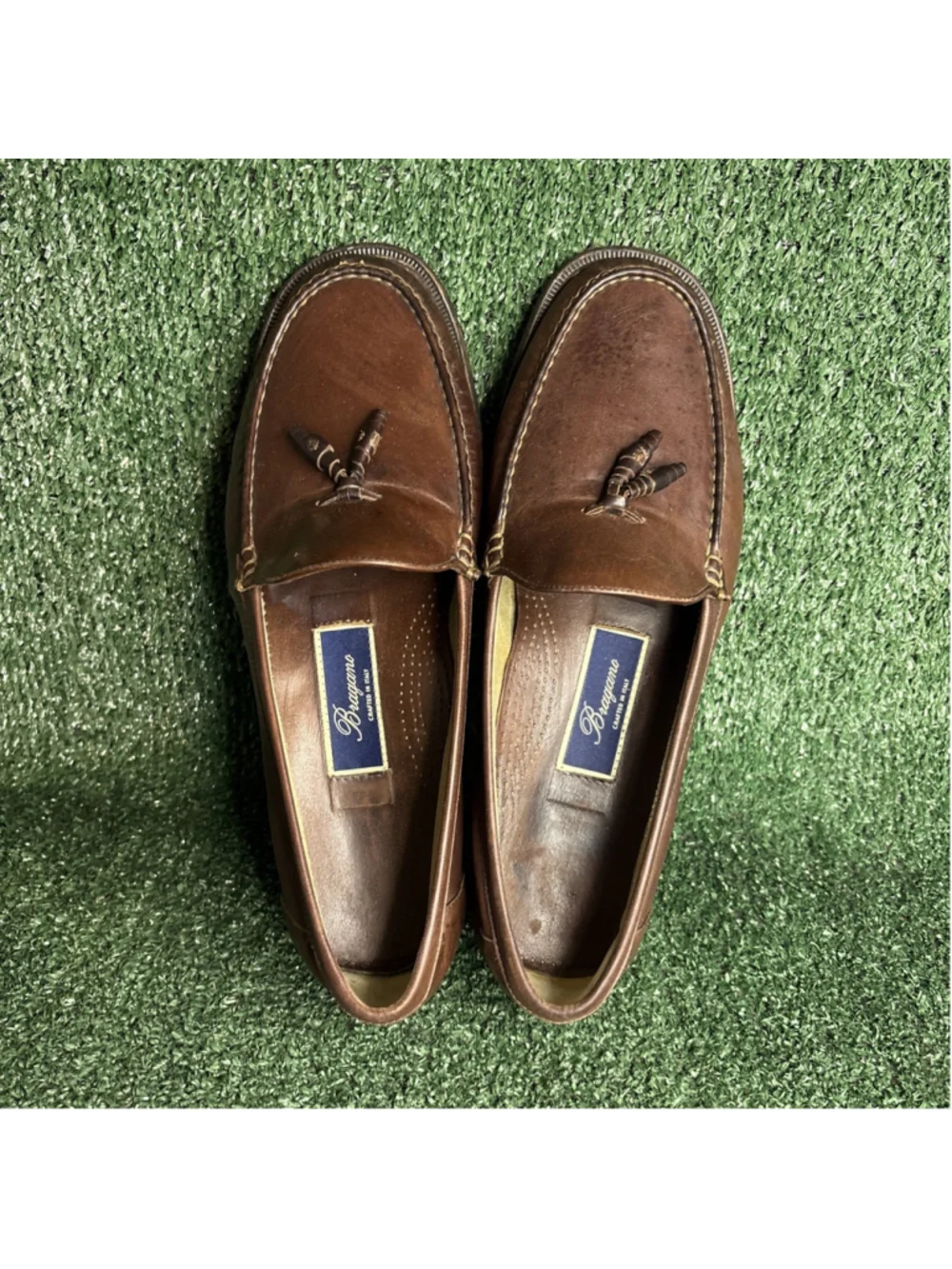 STUNNING Bragano Cole Haan Tassel Loafers Mens 10.5‎ M Brown Leather Vintage